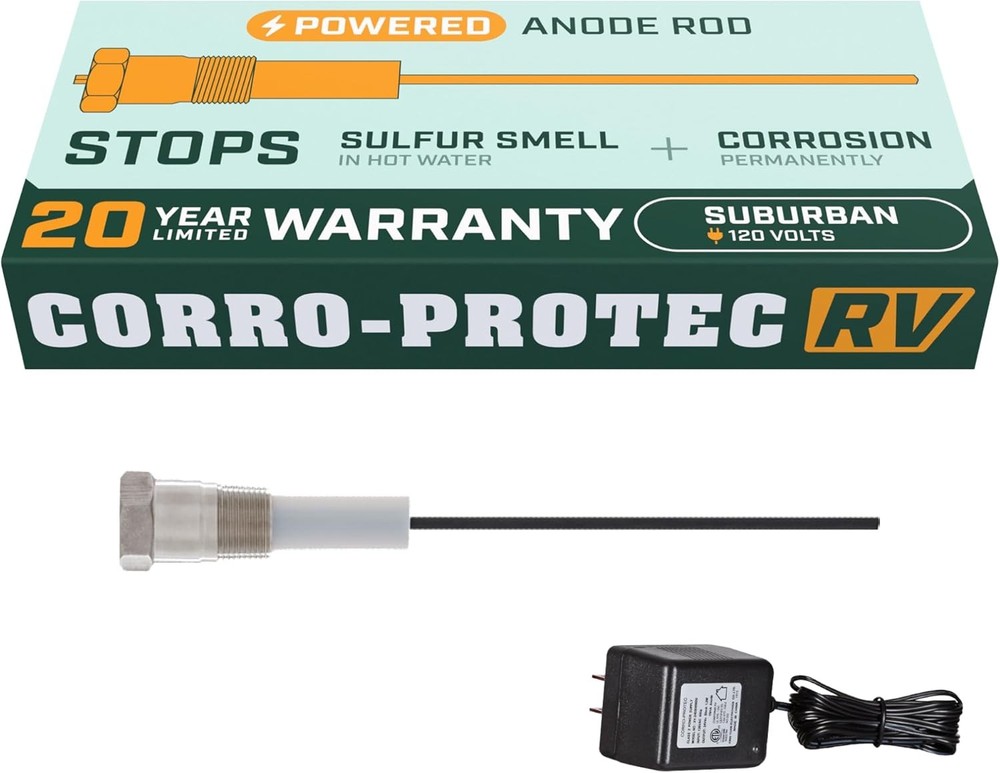 RV Anode Rod for Hot Water Heater, Suburban 120V (plugged in outlet)