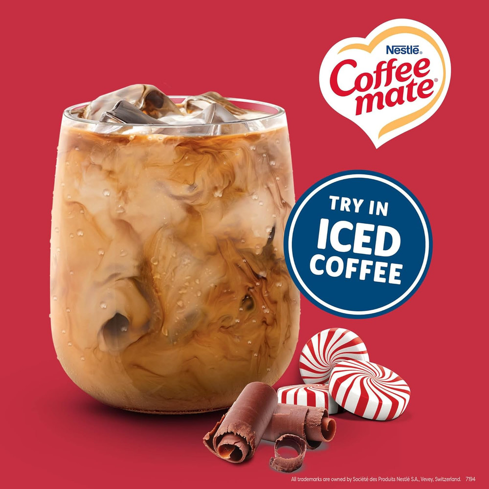 Coffee Mate Peppermint Mocha Creamer, Liquid Singles, 50/Box