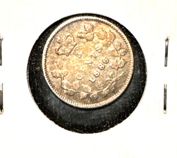 Canada 1886 small 6 silver 5 cent KM 2 VG (1)