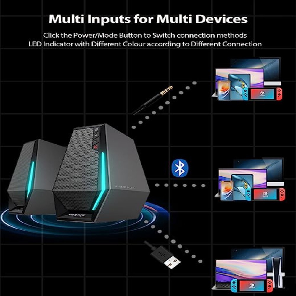 Edifier G1500 Wired Computer Speakers for Laptop Desktop Bluetooth USB Powered