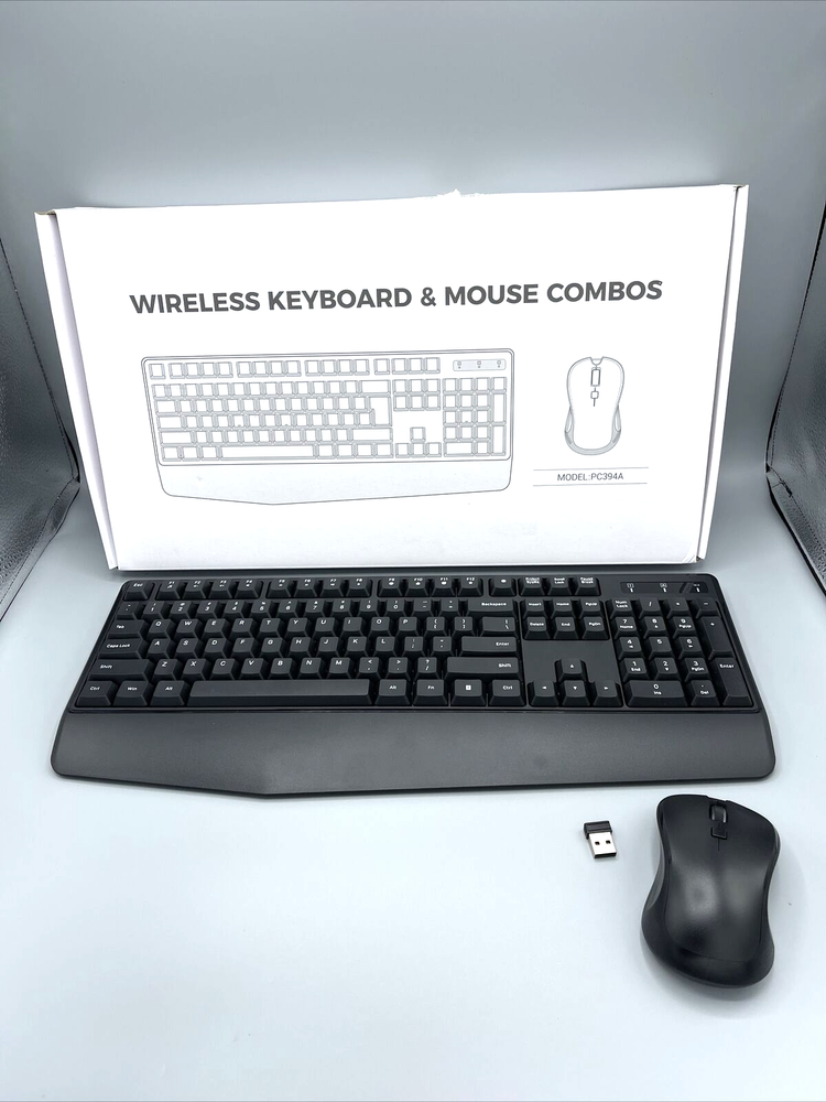 Wireless Keyboard and Mouse Combo, 2.4Ghz Black