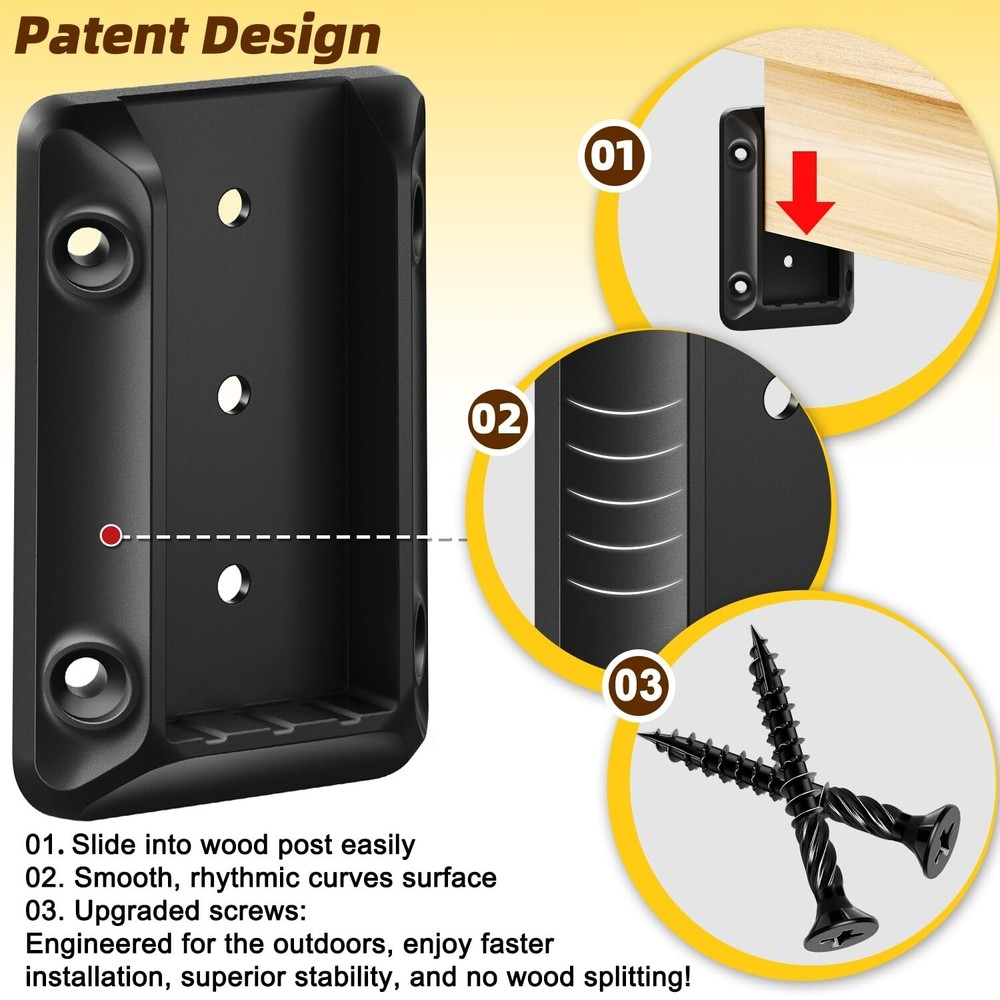 30 Pcs Deck Railing Bracket Connectors for 2"×4“ (Actually 1.5”x3.5“)