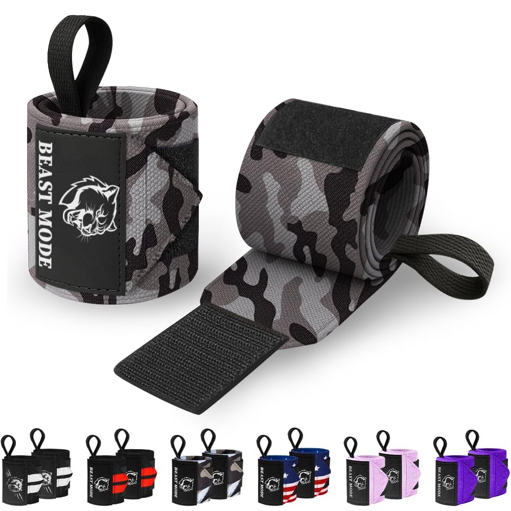 Weightlifting Wrist Wraps with Thumb Loop – HeavyDuty Support for Powerlifting