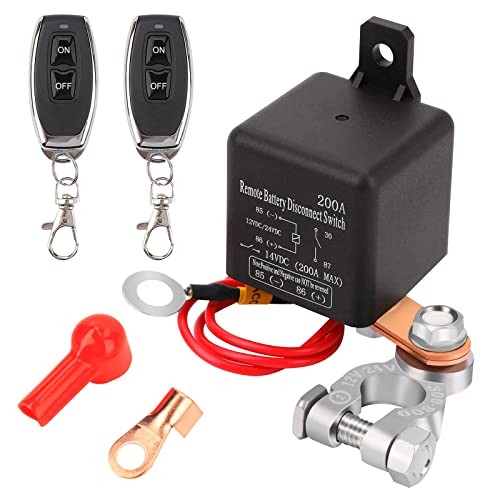 Remote Battery Disconnect Switch 12V Battery Kill Switch for Car Upgraded 200A