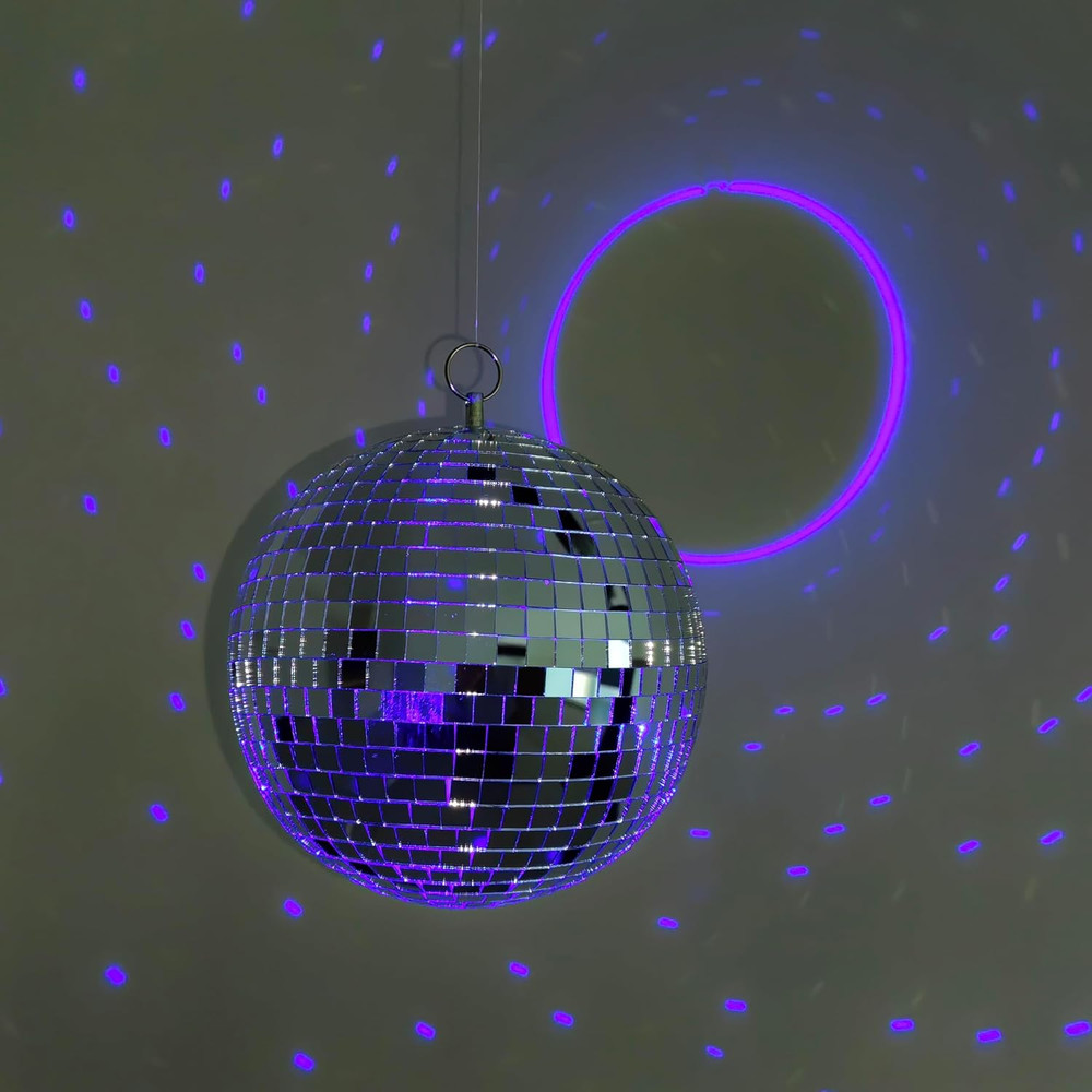 Mirror Disco Ball 8" Reflective Hanging Party Disco Ball Light for Dance Floor