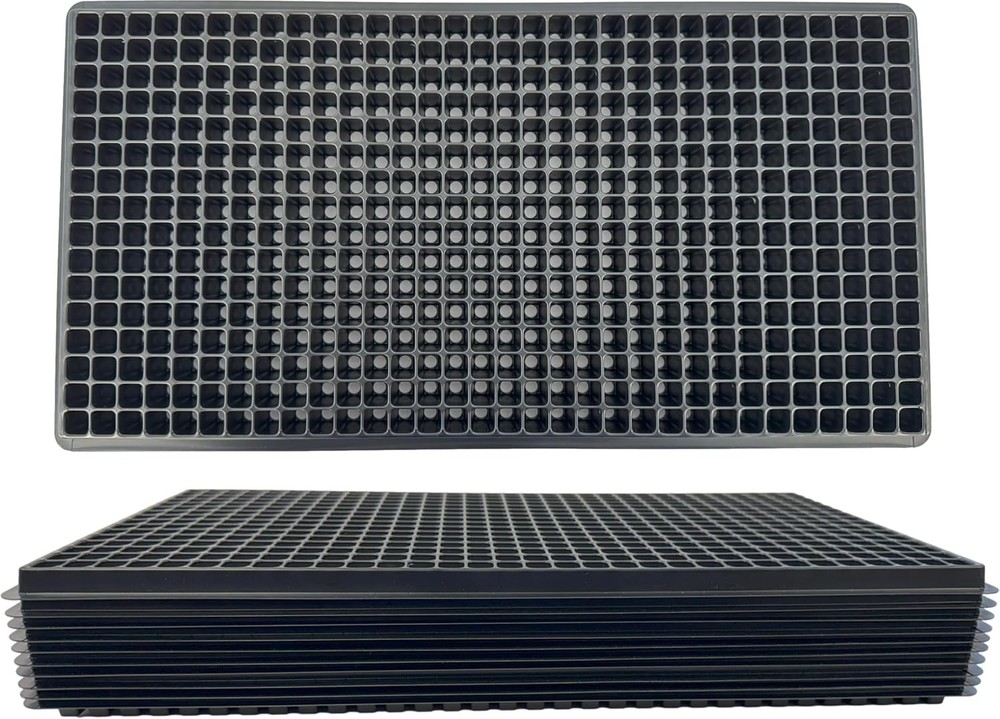 512 Cell Seedling Plastic Nursery Trays, 10 Pack, Thick Durable Germination P...