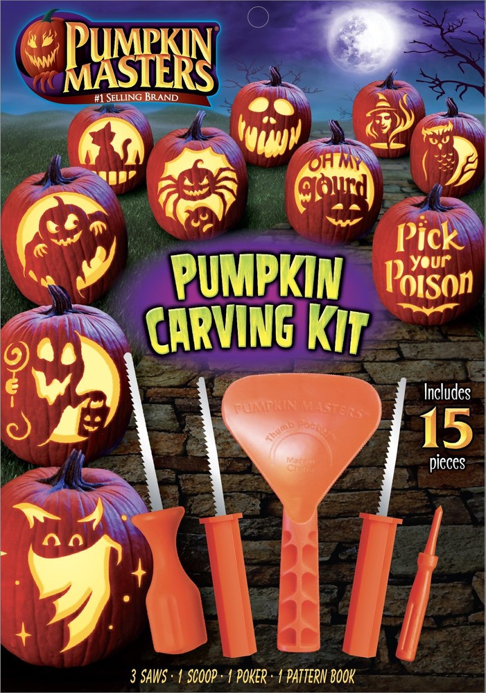 Halloween Pumpkin Carving Set with 10 Patterns