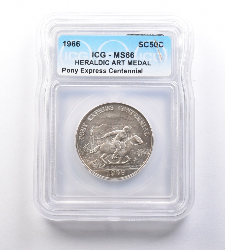 1966 So-Called Half Dollar Pony Express Centennial MS66 ICG *7219