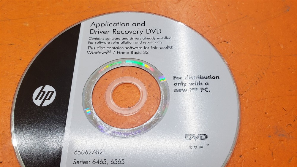 ⭐️⭐️⭐️⭐️⭐️ HP Application And Driver Recovery DVD Windows 7 650627-B21