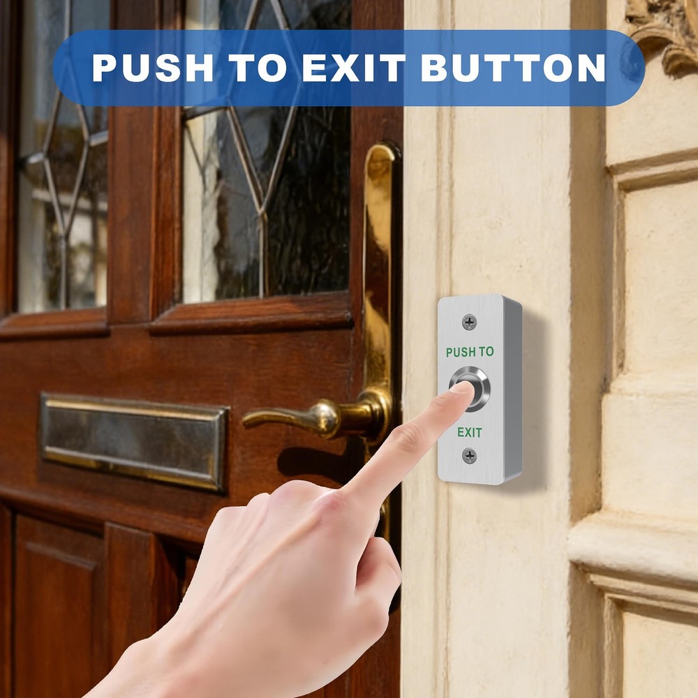 UHPPOTE Momentary Push to Exit Button Switch NO/COM Output Stainless Steel...