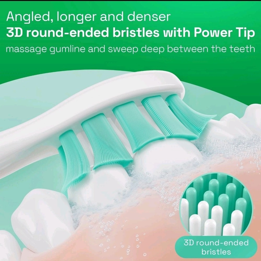 Brushmo Plaque Control Replacement Toothbrush 8 Count (Pack of 1), White