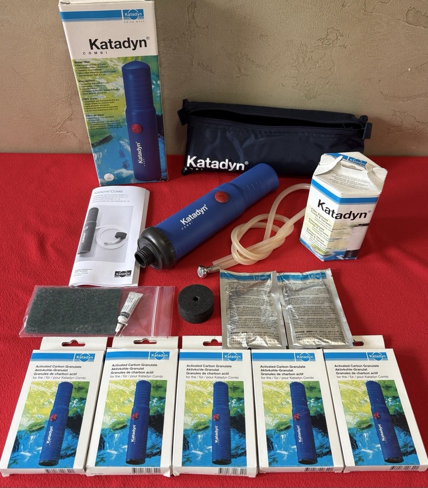 Katadyn Combi Water Filter w/ Spare Combi E Ceramic Filter & 12 Carbon Packets!