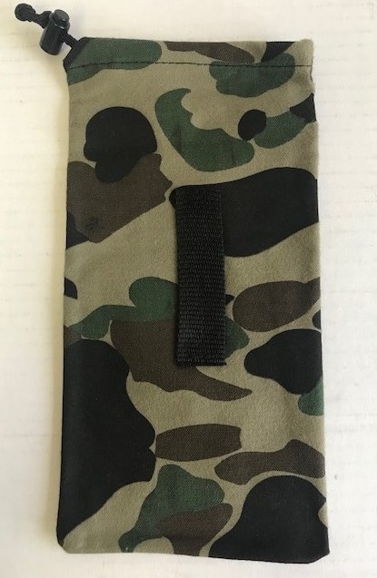 Hunting Pouch Bag -Light Green Camo- Handmade - Cord Drawstring - Belt Loop
