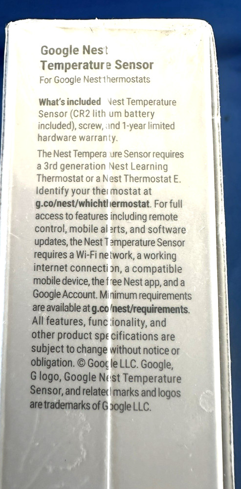 Google Nest Temperature Sensor in White