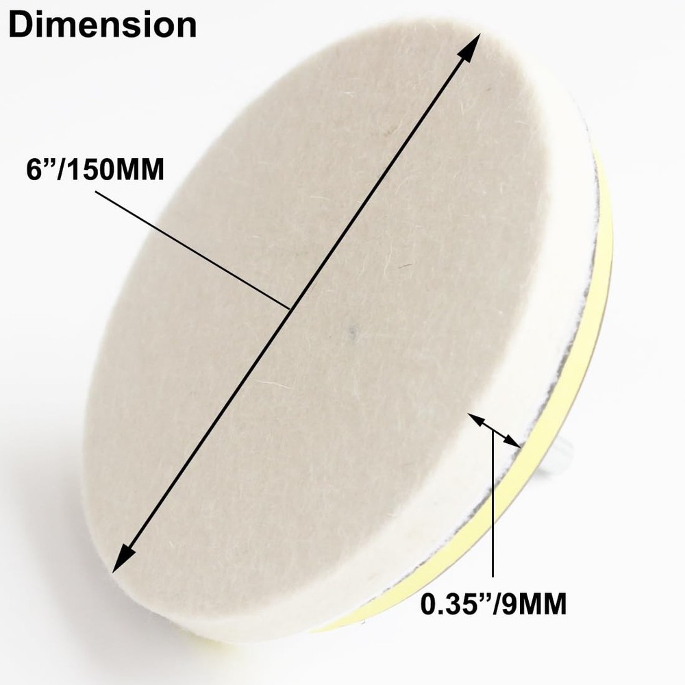 JUNLIXN 6" Wool Polishing Pads, 5pcs Felt Pad Buffing Wheels...