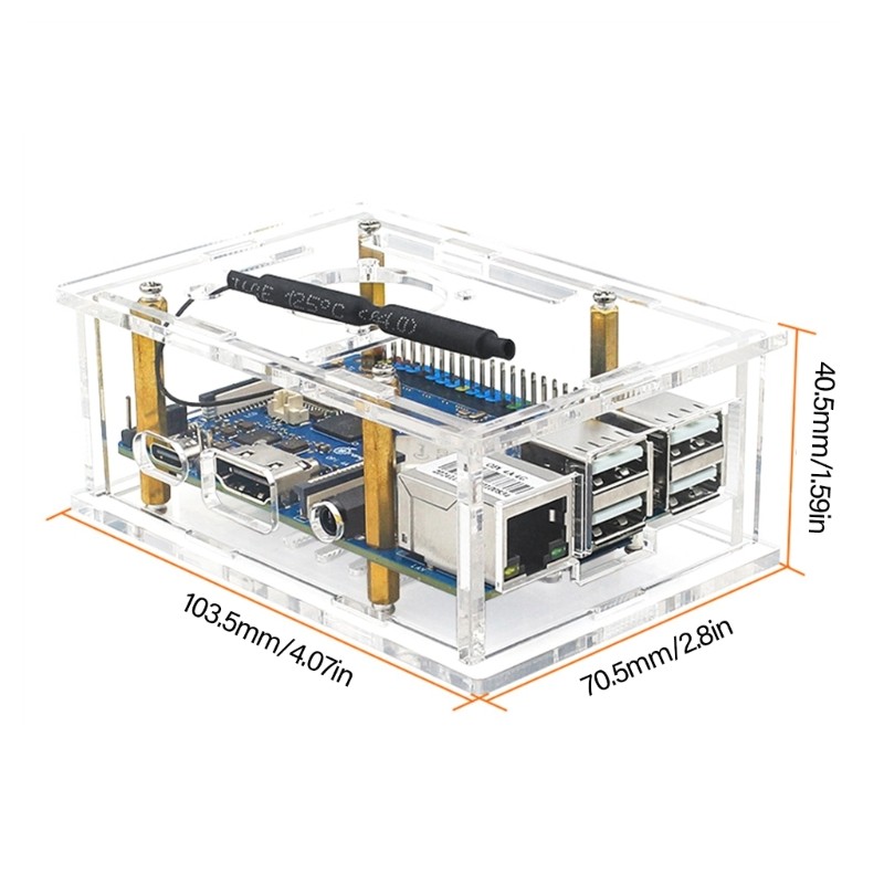 Acrylic Shell Box High Transparent For PI 4A Featuring Easy Installation