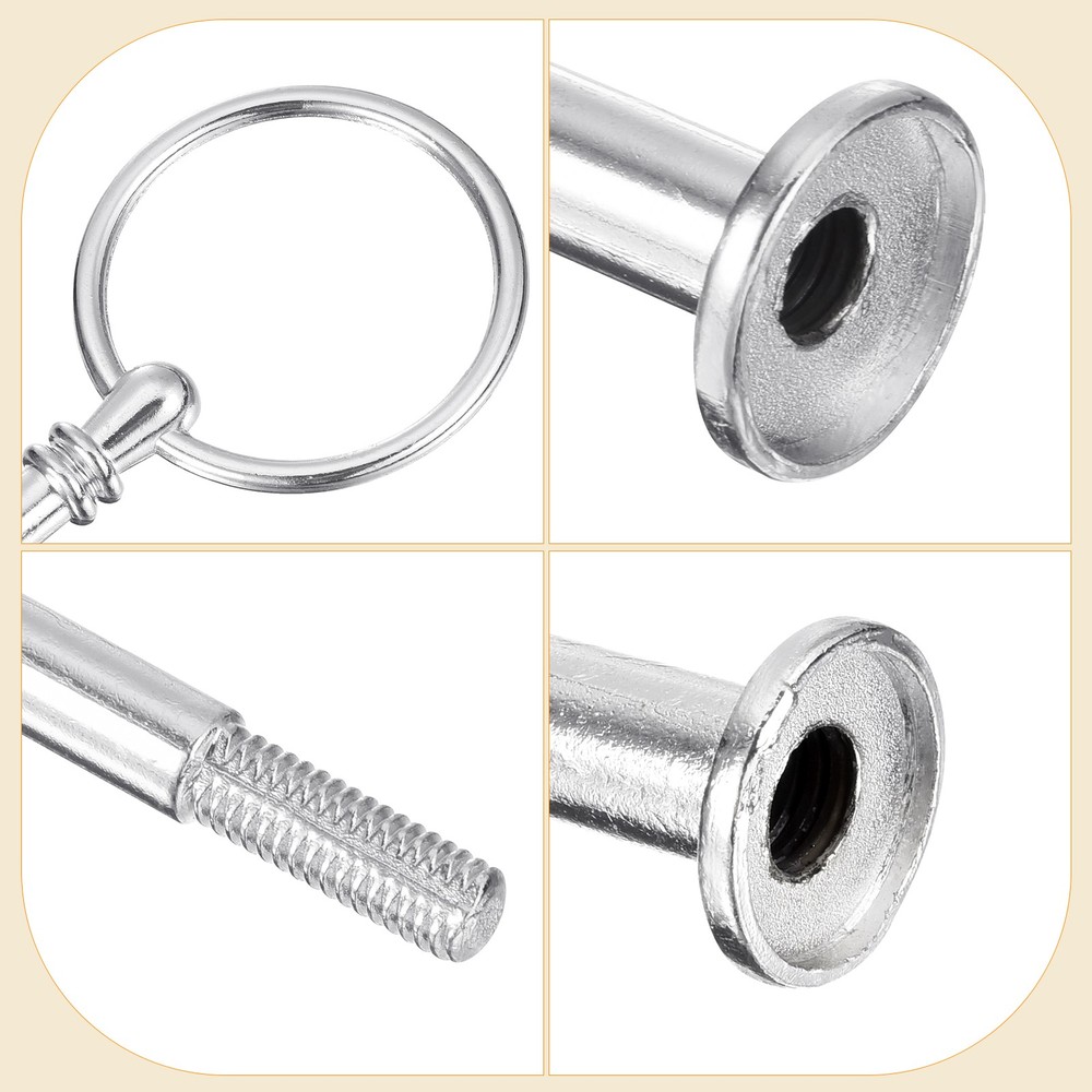 1 Set Cake Tray Stand Handle Plate Hardware Fitting 3-Tiers Round Silver