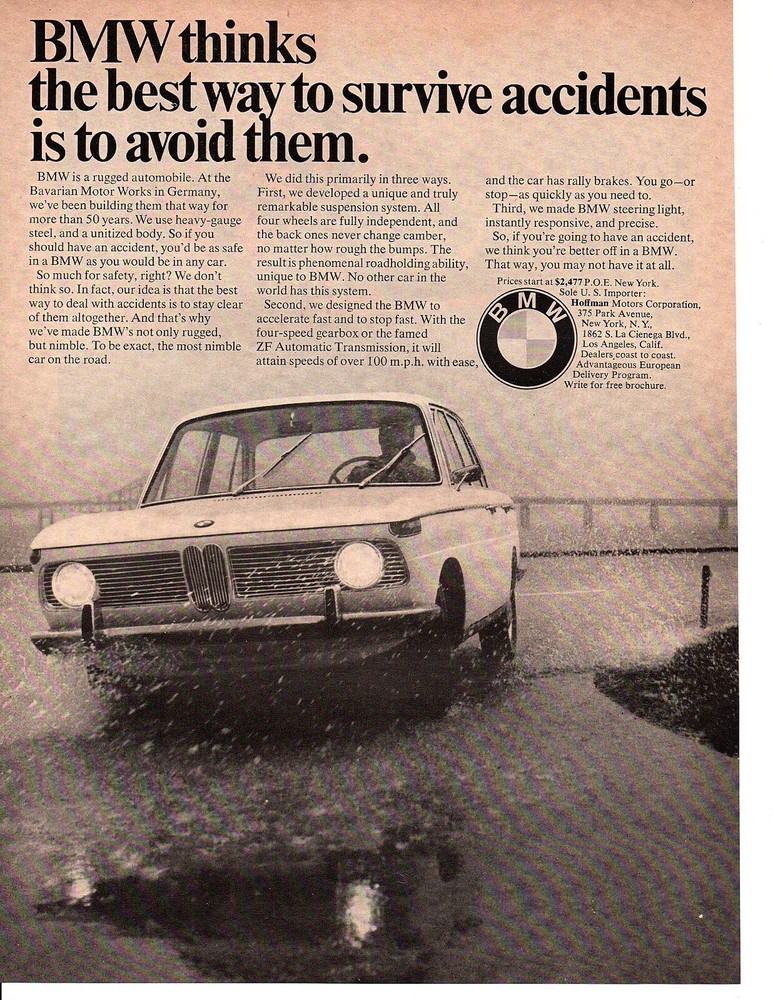 1967 BMW ~ CLASSIC ORIGINAL PRINT AD