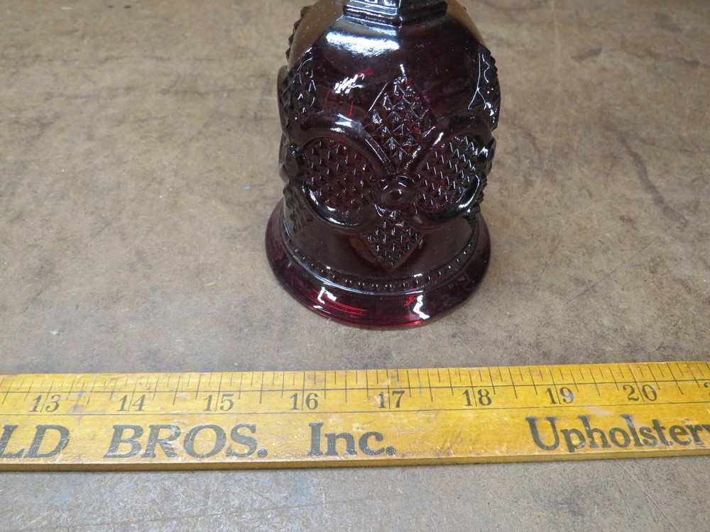 Vintage Avon 1876 Cape Cod Collection Ruby Red Glassware Hostess Bell 6 3/4"
