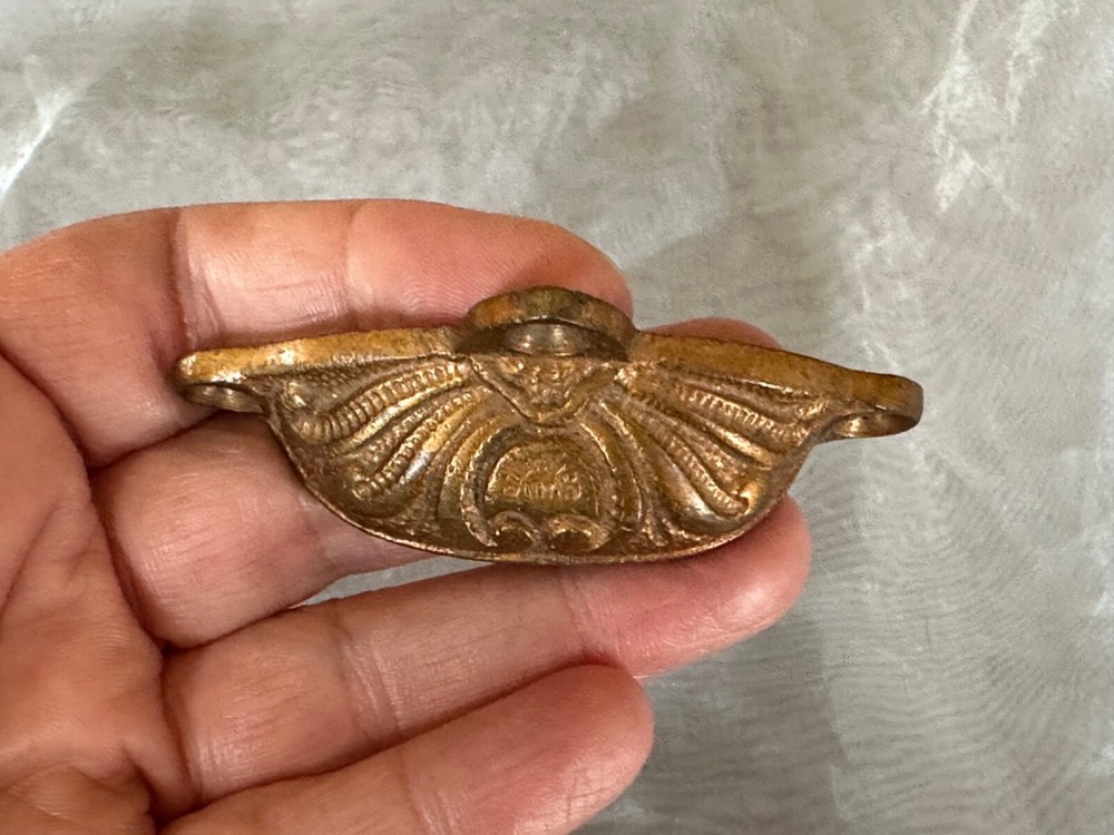 ANTIQUE Victorian Bronze Drawer Pull Apothecary Bin Cup Pull Hardware WG Creamer