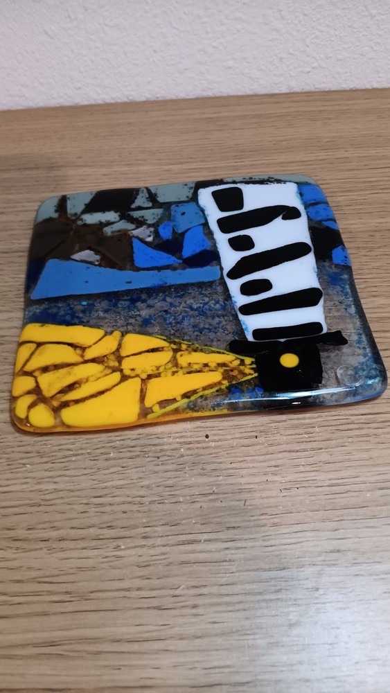 Fused Art Glass Tile Trivit Lighthouse Design