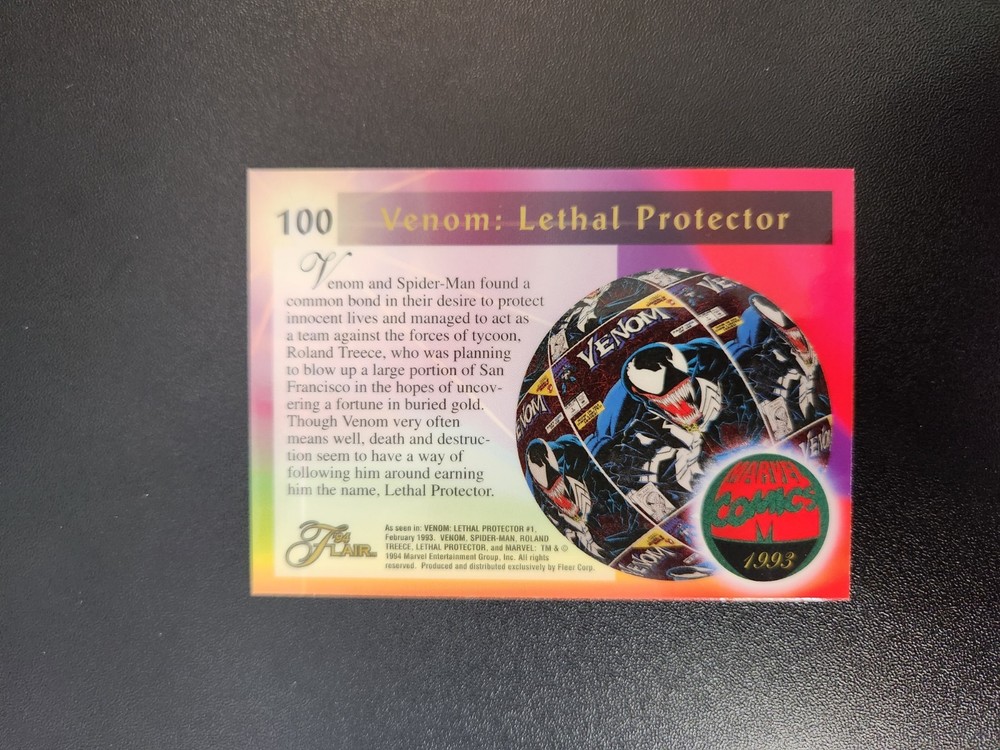 1994 Fleer Flair Marvel Universe Lethal Protector #100 Base Card Venom