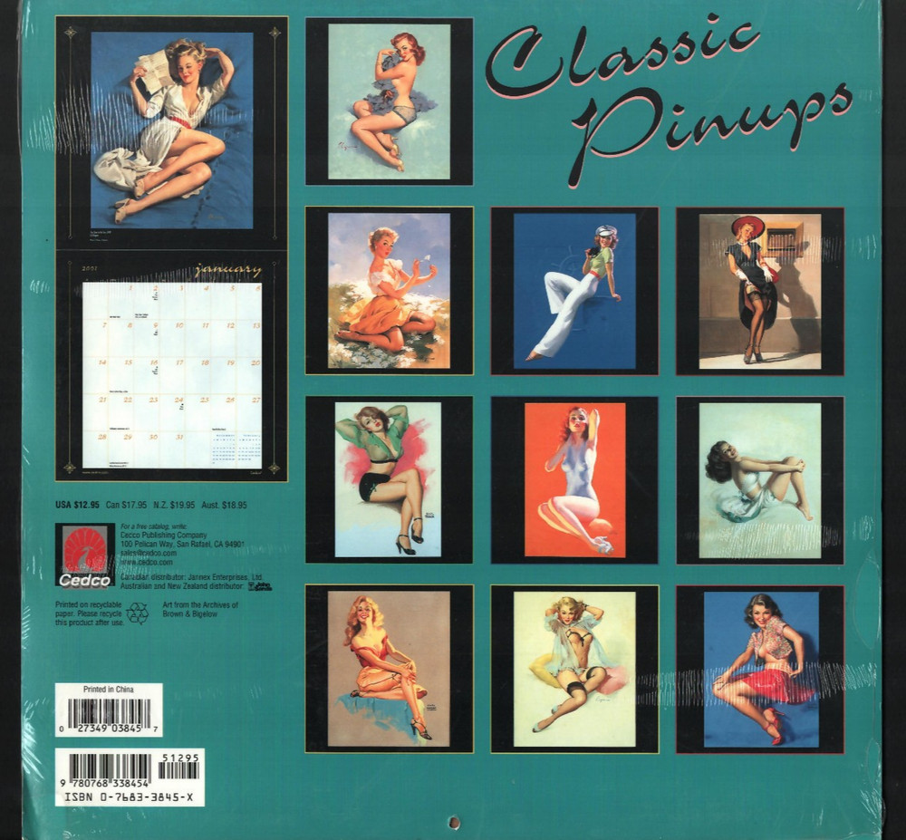 Classic Pinups 2001 Calendar new/sealed