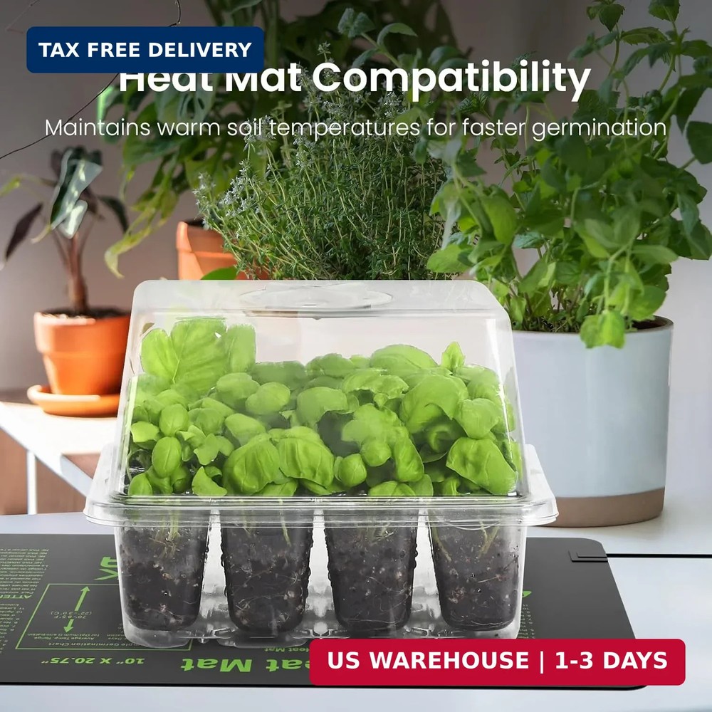 MIXC Seed Starter Kit with Grow Light, Elevated Seedling Tray Kit with Adjustabl