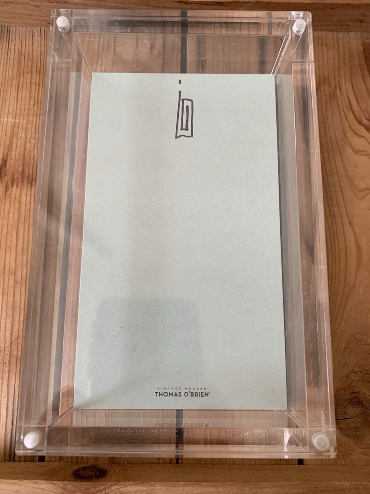 Thomas O’Brien Clear Acrylic Box With Stationery Notes