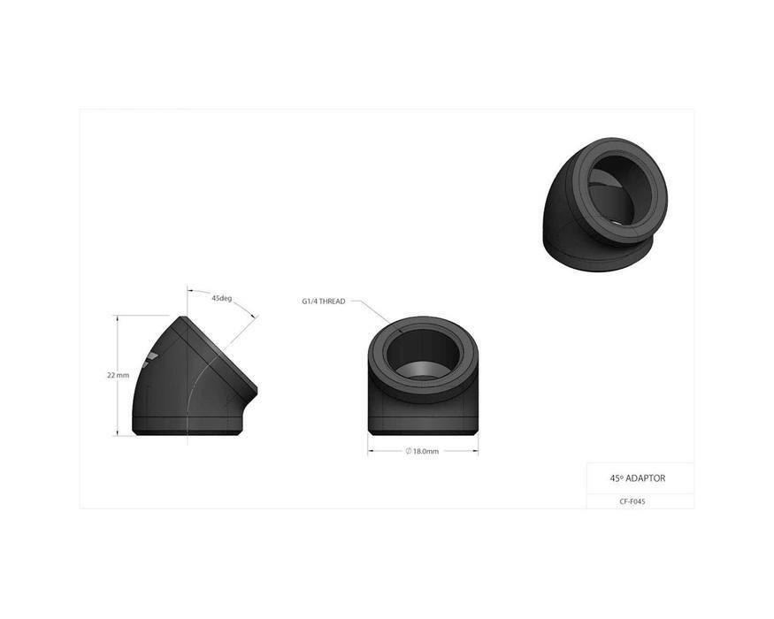 CoolForce 45 Degree Angled Fitting Adapter G1/4 Threaded