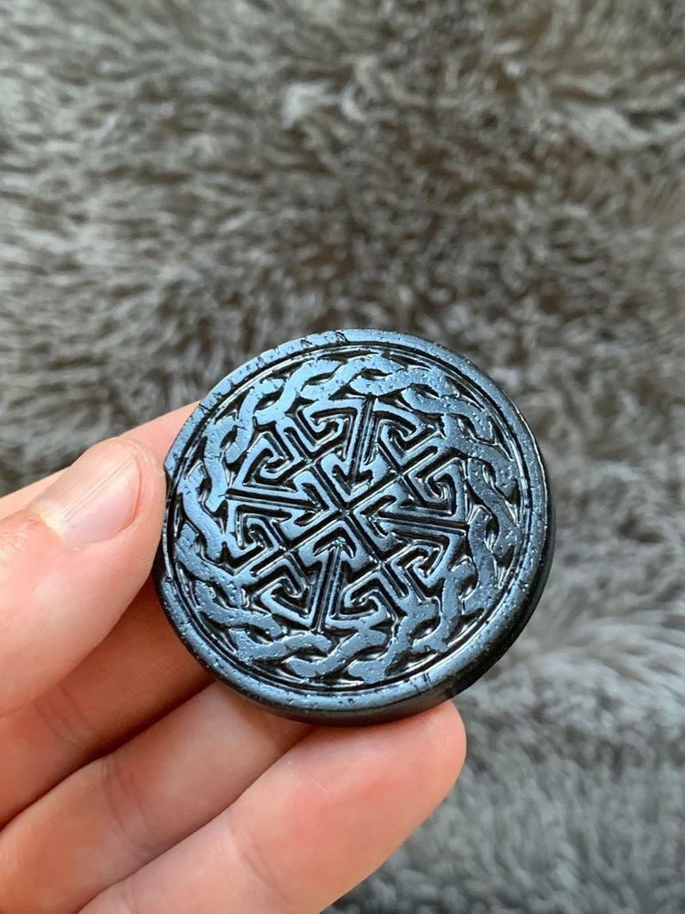Orgonite® Celtic Cross Mini Disc - Orgone Generator® -EMF Shield -Black Shungite