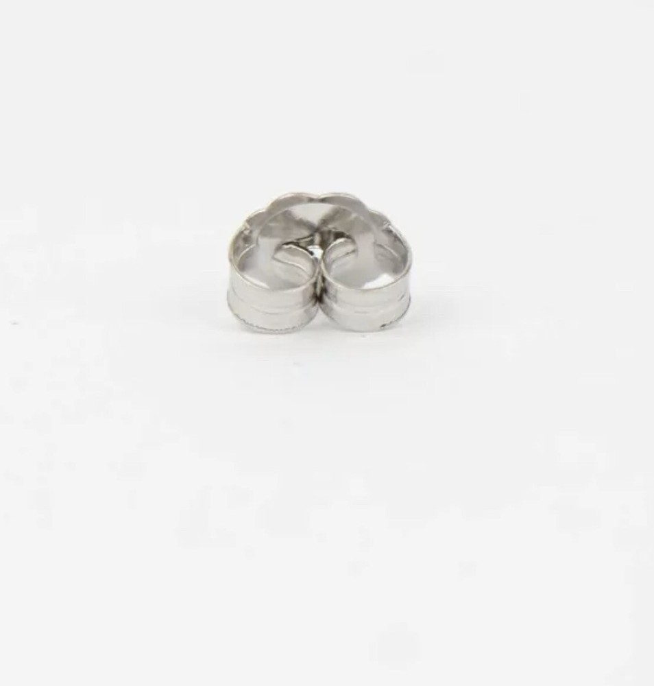 14K Solid White Gold Earring Butterfly Backing Medium 1 Pair Value $59.00