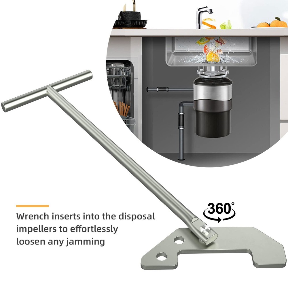 Garbage Disposer Unjamming Wrench Silver Garbage Disposal Wrench Tool