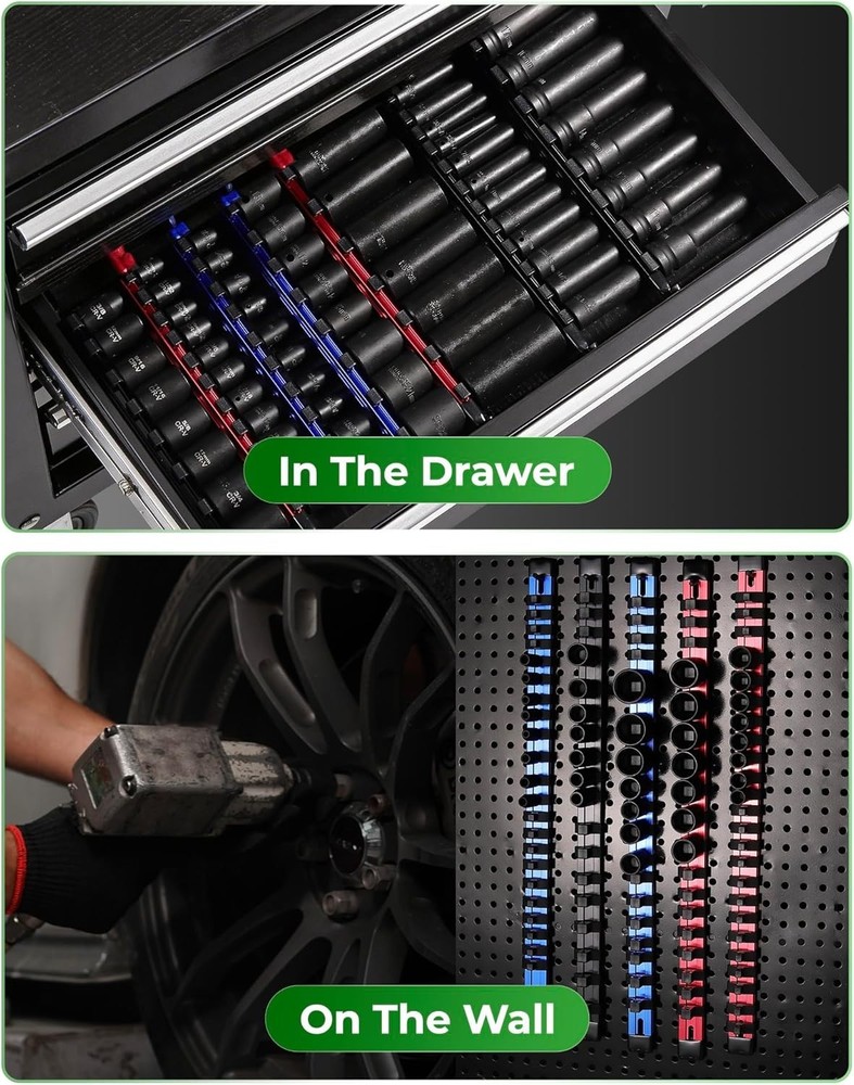 Strong Aluminum Socket Storage Solution - 3-Piece Set for Organized Workshops