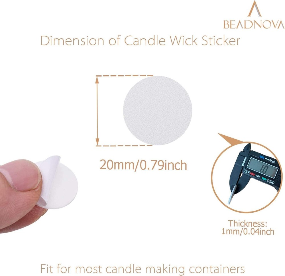 Double Sided Candle Wick Stickers 70pcs for Candle Making DIY, Leaf Pattern, ...