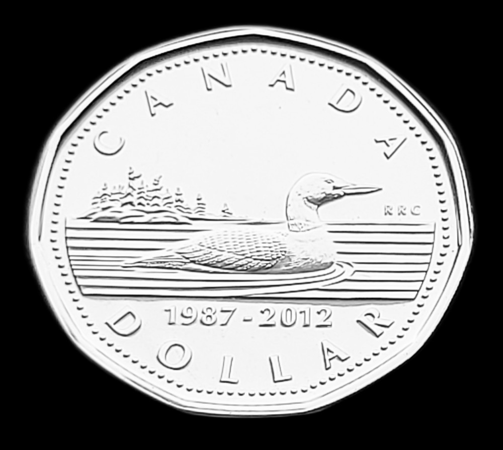 ***  CANADA   LOONIE  2012  ***  SILVER  PLATED  1987 - 2012  ***