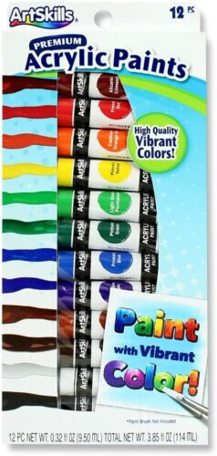 ArtSkills Acrylic Paints Assorted Colors 12 Count