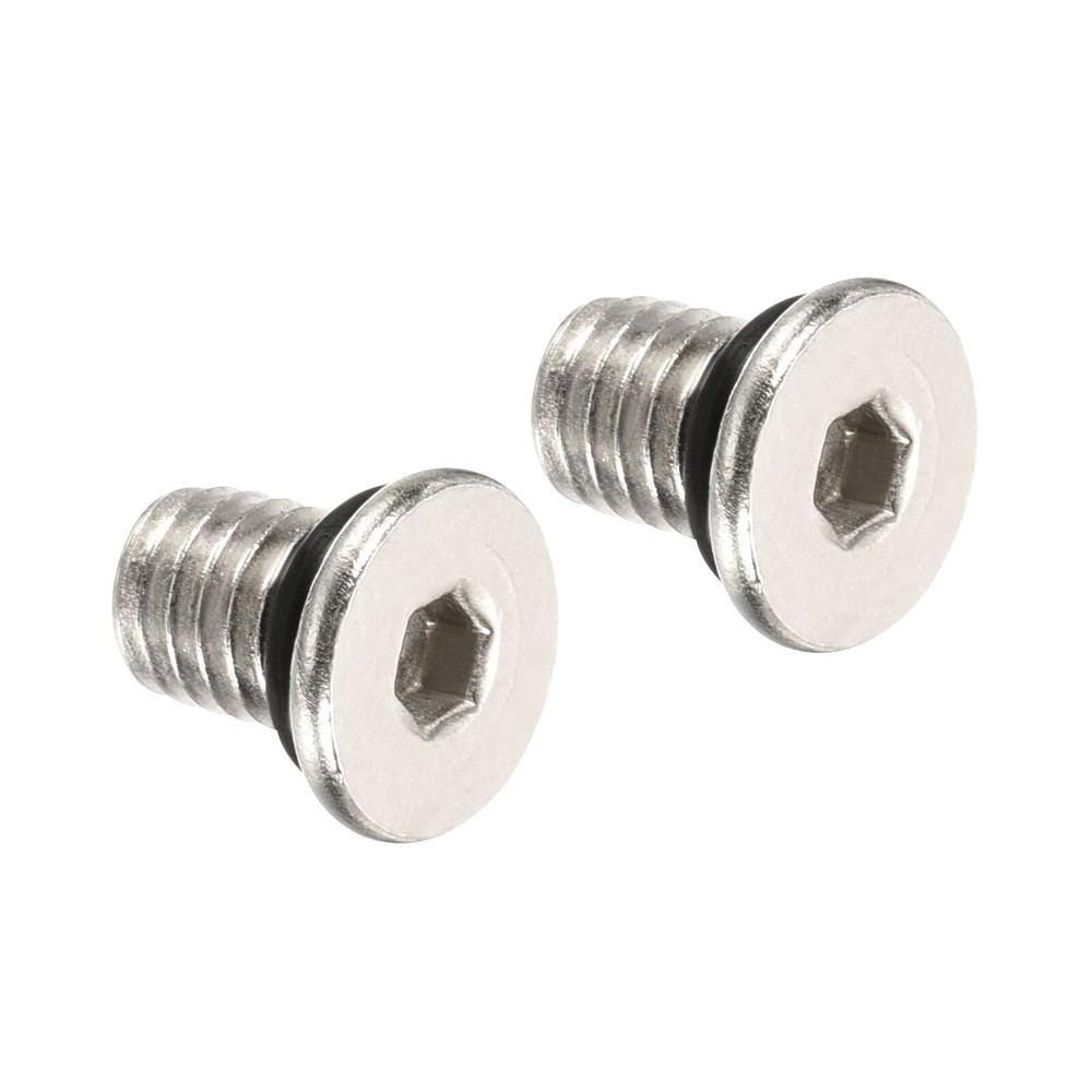 M6*1 Hex Head Pipe Fitting Plug, 2 Pack Male Thread 45# Steel Plug