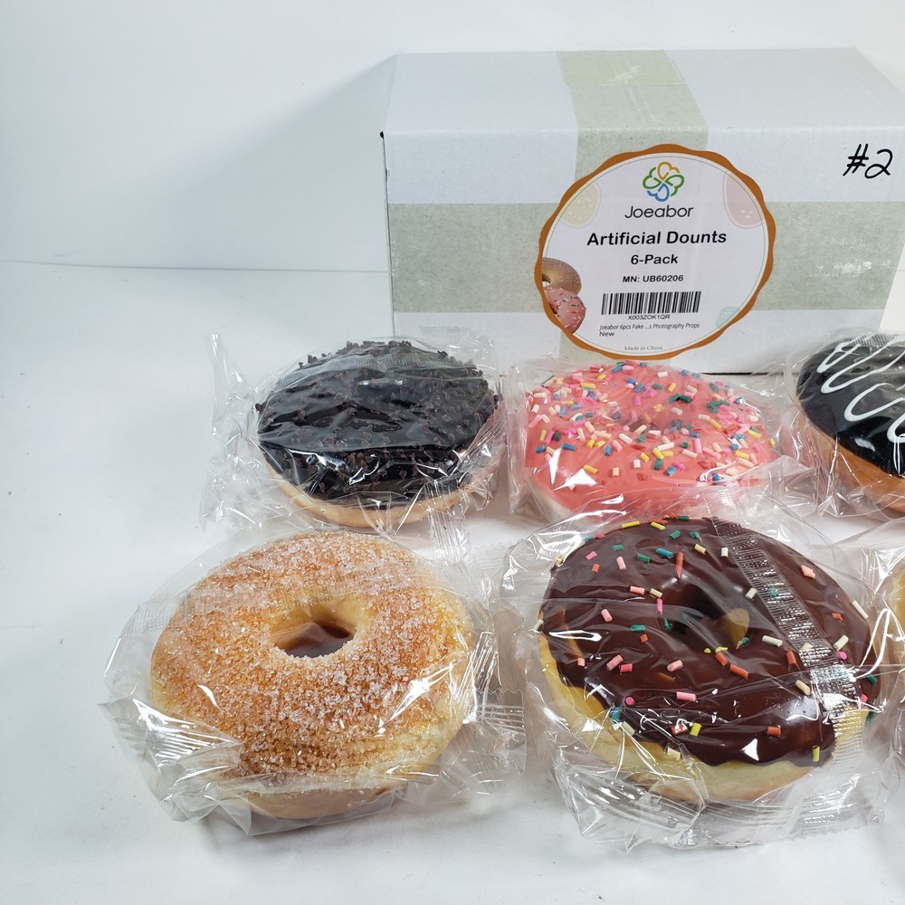 Joeabor Fake Donut 6 Pack Artificial Doughnut for 3.7" Squishy