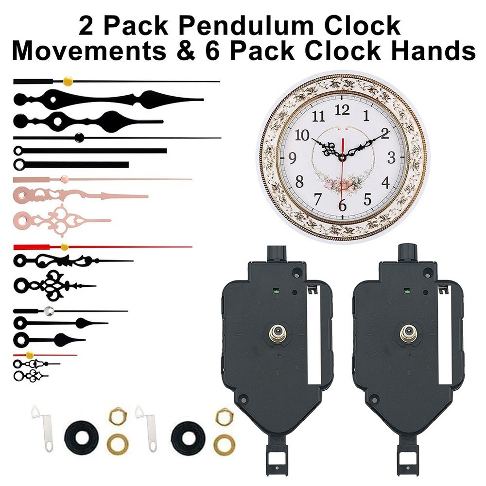 Crafters' Choice Complete Pendulum Clock Mechanism and Elegant Metal Hands Set