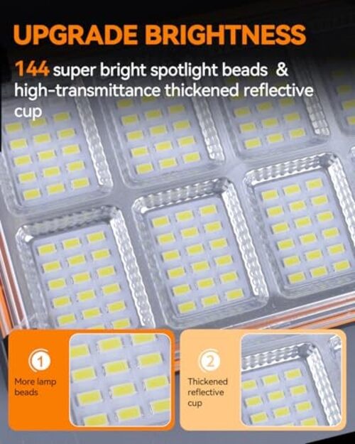 Multifunction Rechargeable Work Light Solar Portable Flood 1pack 100W 6000mAh