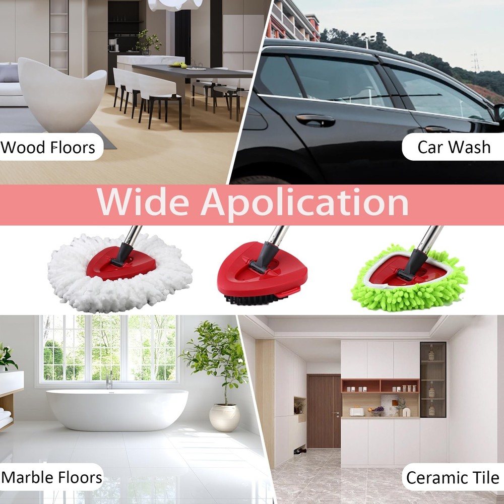 EasyWring Spin Mop Replacement Head Spin Mop Refills Compatible with O Cedar ...