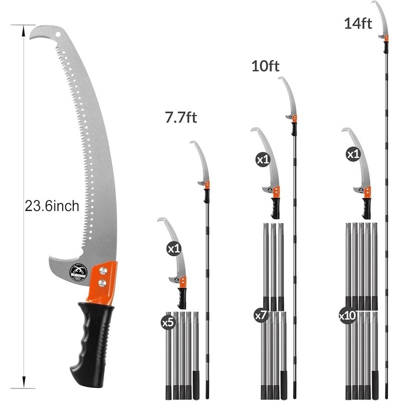 Adjustable Pole Saw Sharp Blade Handheld Tree Pruner Durable Trimming Tool New