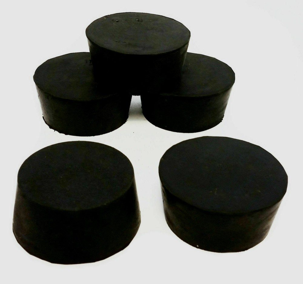 4 Pack of Solid Rubber Stoppers-Size 11 Black No-hole