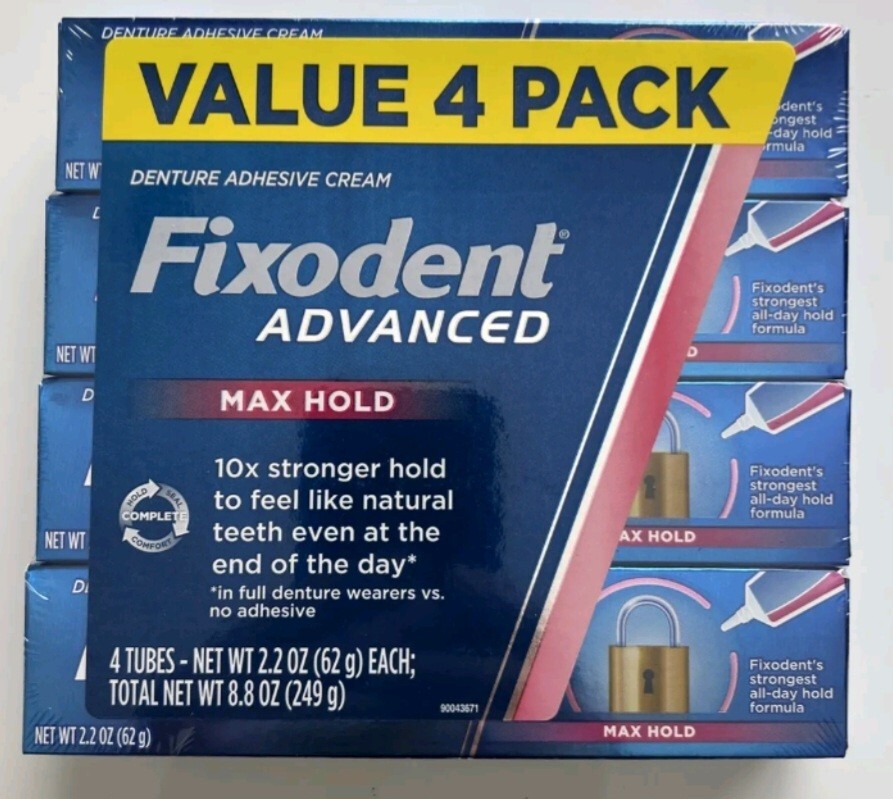 Fixodent Advanced Max Hold Denture Adhesive (2.2 oz., 4 pk.)