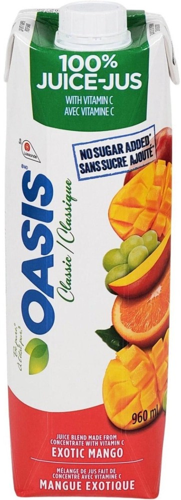 12 X Oasis Exotic Mango Fruit Juice 960ml Each -