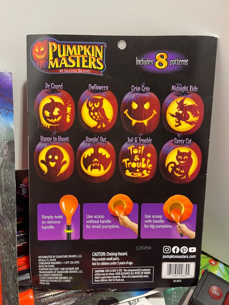 Pumpkin Masters Pumpkin Carving Kit includes 5 tools and 14 patterns