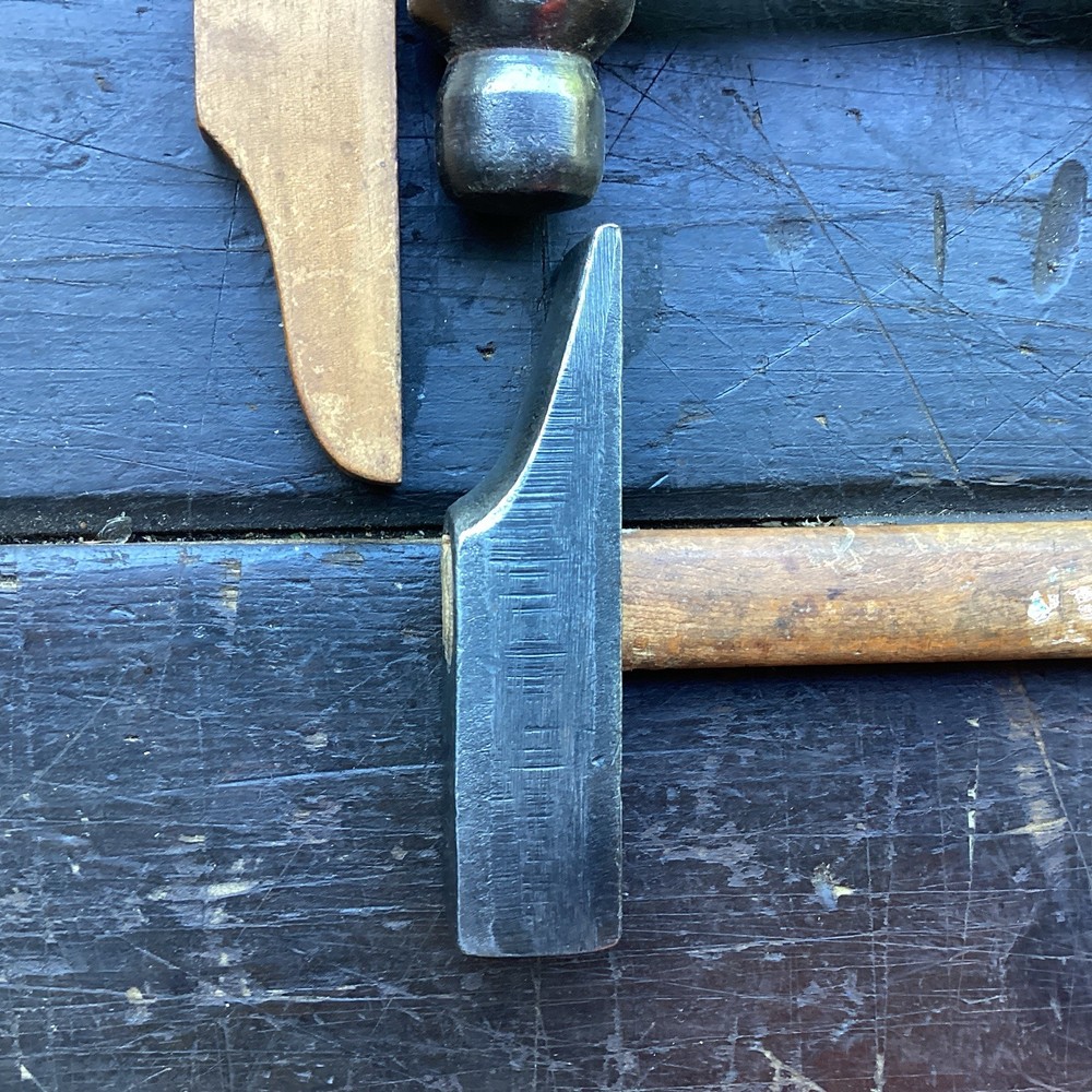 Group of three blacksmith forging & finishng hammers