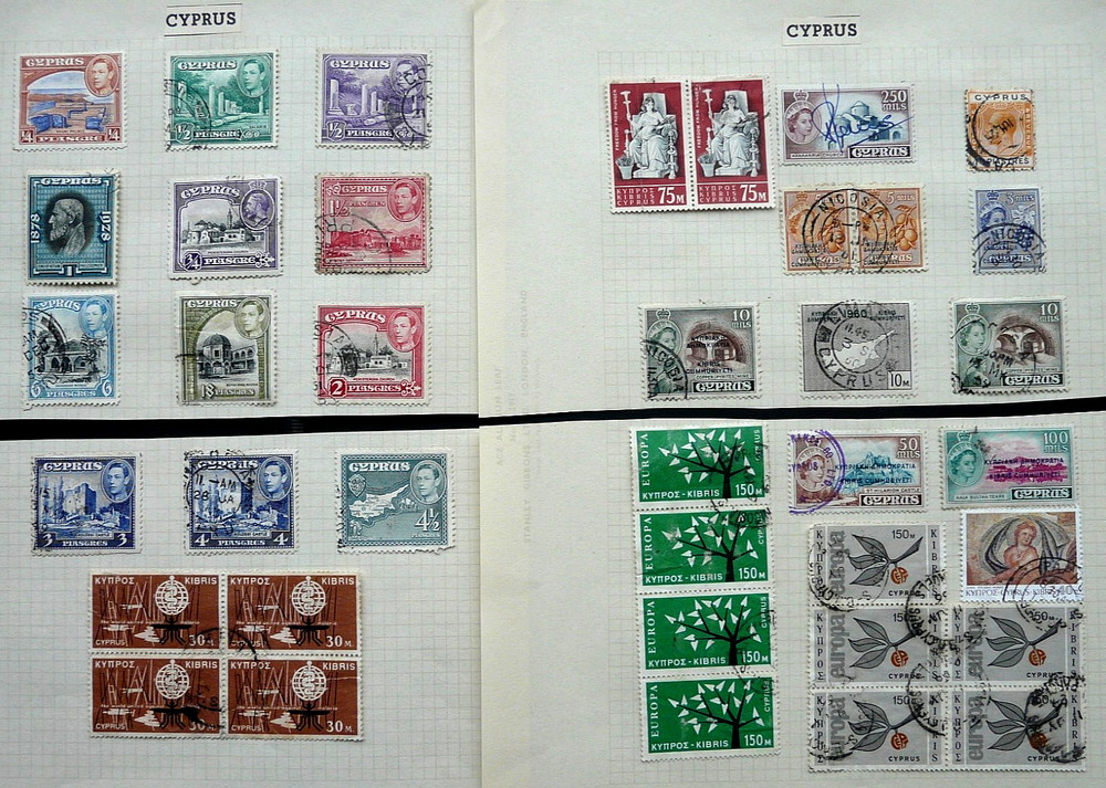 Cyprus collection on 2 album pages