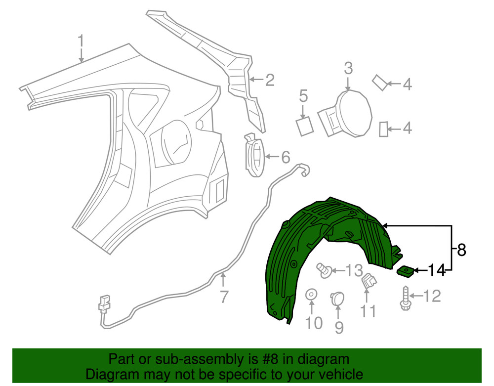 Genuine Honda Quarter Panel Splash Shield 74592-T7W-A01